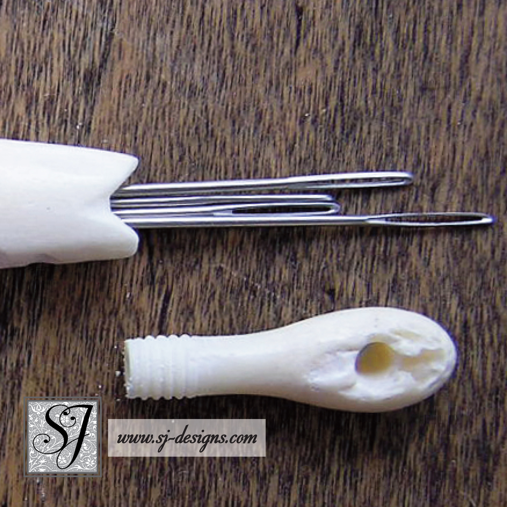 c1860 carved bone fish form needle case SOLD SJ Designs