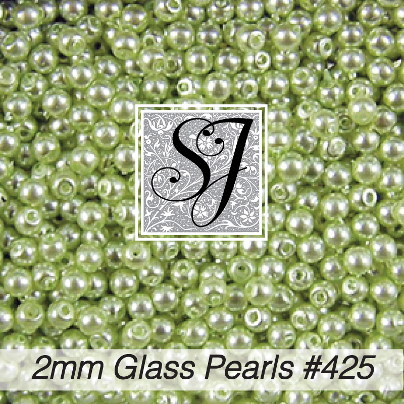 2mm Round Glass Pearl 425 Mint Green SJ Designs