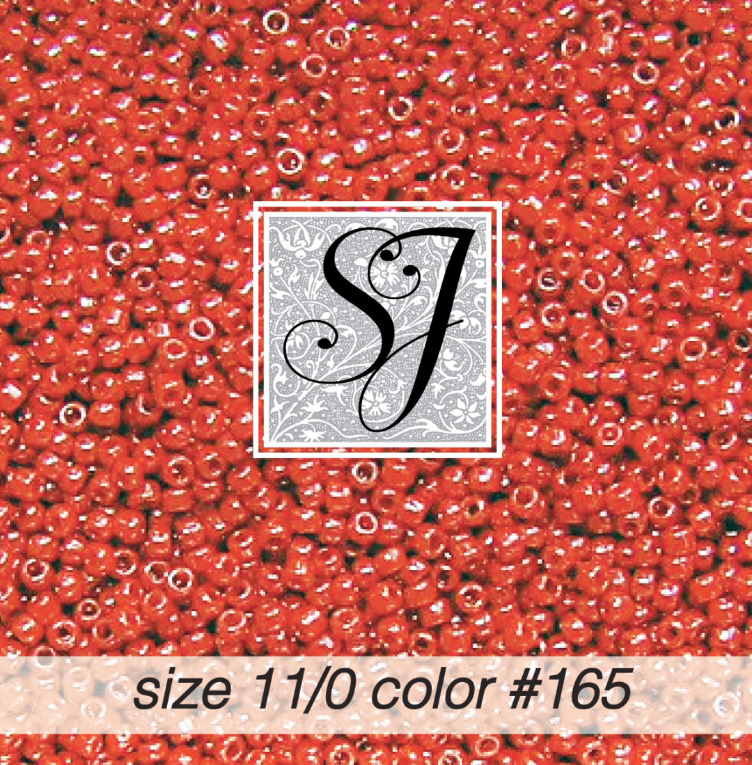 size 11/0 seed beads color 165 Persimmon opaque SJ Designs