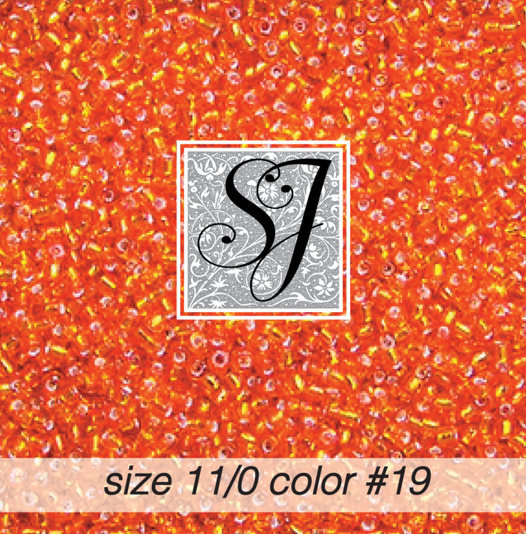 size 11/0 seed beads color 19 Orange S/L SJ Designs