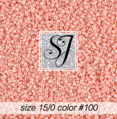 size 15/0 seed beads <br> color #100 Shell Pink pearl <br> (#18100)