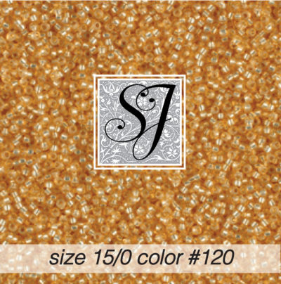 size 15/0 seed beads <br> color #120 Straw alabaster S/L <br> (#18120)