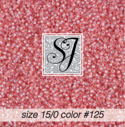 size 15/0 seed beads <br> color #125 Primrose Pink alabaster S/L <br> (#18125)