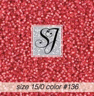 size 15/0 seed beads <br> color #136 Tudor Rose alabaster S/L <br> (#18136)