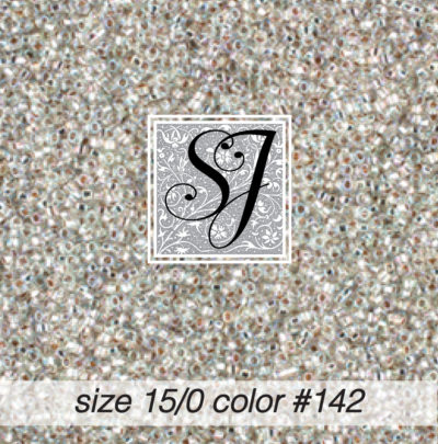 size 15/0 seed beads <br> color #142 Crystal irid. S/L <br> (#18142)