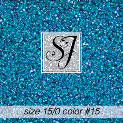 size 15/0 seed beads <br> color #15 Aqua Blue S/L <br> (#1815)