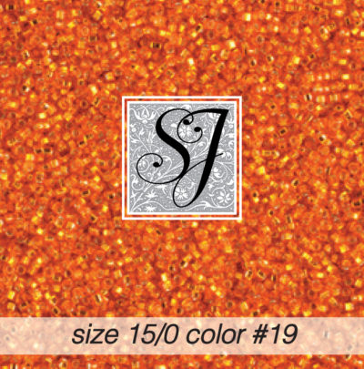 size 15/0 seed beads <br> color #19 Orange S/L <br> (#1819)