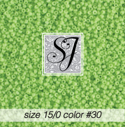 size 15/0 seed beads <br> color #30 Lime Green opaque <br> (#1830)
