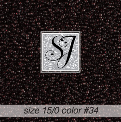 size 15/0 seed beads <br> color #34 Dark Plum trans. <br> (#1834)