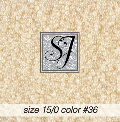 size 15/0 seed beads <br> color #36 Oyster pearl <br> (#1836)
