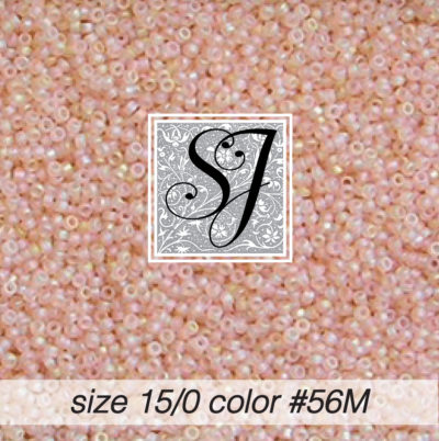 size 15/0 seed beads <br> color #56M Pale Pink TR matte <br> (#1856M)