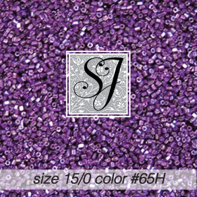 size 15/0 seed beads <br> color #65H Lavender hex-cut <br> (#1865H)