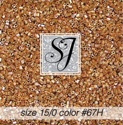 size 15/0 seed beads <br> color #67H Pale Peach hex-cut <br> (#1867H)