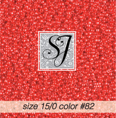 size 15/0 seed beads <br> color #82 Cherry Red pearl<br> (#1882)