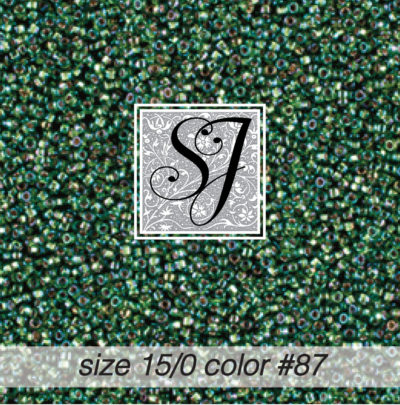 size 15/0 seed beads <br> color #87 Aspen Green S/L <br> (#1887)