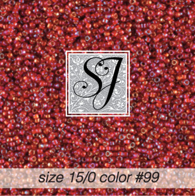 size 15/0 seed beads <br> color #99 Wine iridescent S/L <br> (#1899)