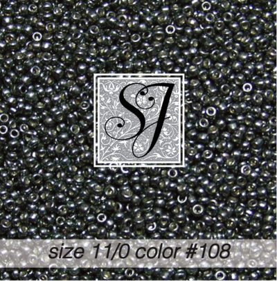 size 11/0 seed beads <br> color #108 Steel