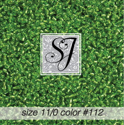 size 11/0 seed beads <br> color #112 Lime S/L