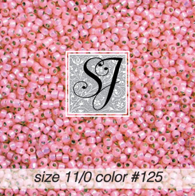 size 11/0 seed beads <br> color #125 Primrose Pink alabaster S/L