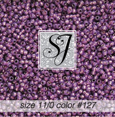 size 11/0 seed beads <br> color #127 Parma Violet alabaster S/L