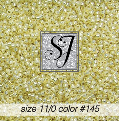 size 11/0 seed beads <br> color #145 White Gold S/L