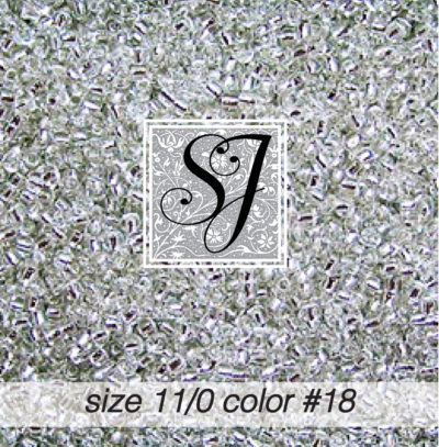 size 11/0 seed beads <br> color #18 Silver S/L