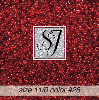 size 11/0 seed beads <br> color #26 Ruby TR