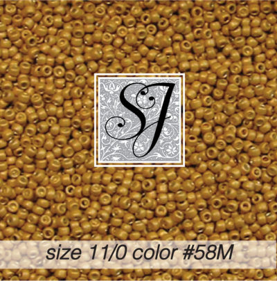 size 11/0 seed beads <br> color #58M Gold matte