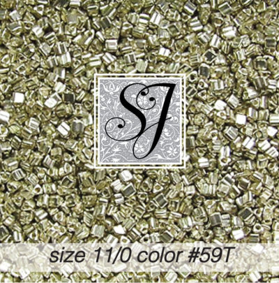 size 11/0 seed beads <br> color #59T Silver triangle