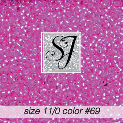size 11/0 seed beads <br> color #69 Hot Pink S/L
