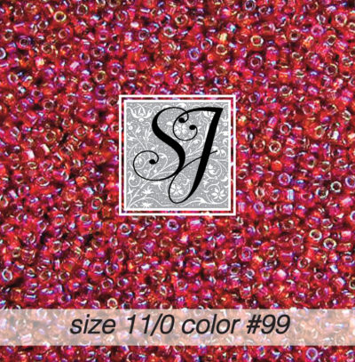 size 11/0 seed beads <br> color #99 Wine iridescent S/L