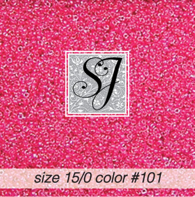 size 15/0 seed beads <br> color #101 Hibiscus Pink pearl <br> (#18101) <i> no longer available </i>