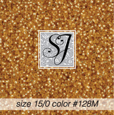 size 15/0 seed beads <br> color #128M Ant. Gold S/L matte <br> (#18128M)