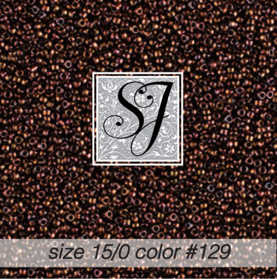 size 15/0 seed beads <br> color #129 Dark Copper <br> (#18129)