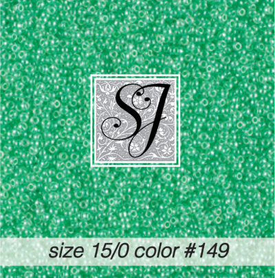 size 15/0 seed beads <br> color #149 Mint Green pearl <br> (#18149)