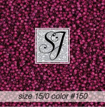 size 15/0 seed beads <br> color #150 Red Plum C/L <br> (#18150)