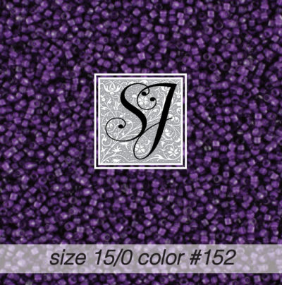 size 15/0 seed beads <br> color #152 Plum Purple C/L <br> (#18152)
