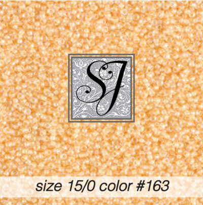 size 15/0 seed beads <br> color #163 Creamsicle irid. C/L <br> (#18163)