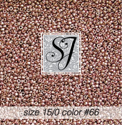 size 15/0 seed beads <br> color #66 Pale Rose Gold <br> (#1866)