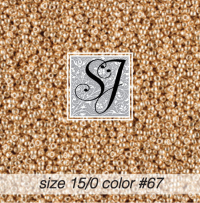 size 15/0 seed beads <br> color #67 Pale Peach Gold <br> (#1867)