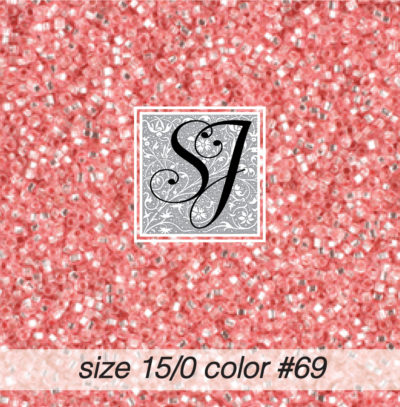 size 15/0 seed beads <br> color #69 Pink S/L <br> (#1869)