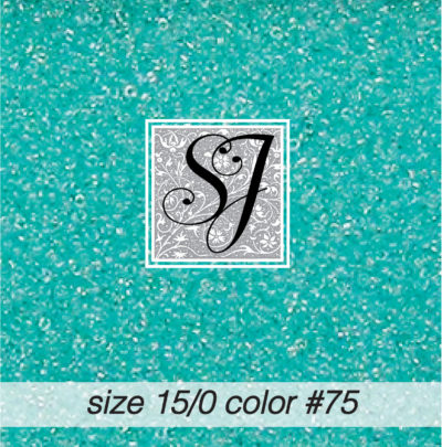 size 15/0 seed beads <br> color #75 Seafoam Crystal TR <br> (#1875)