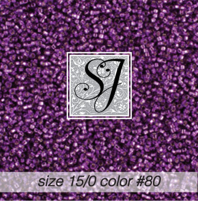 size 15/0 seed beads <br> color #80 Purple S/L <br> (#1880)
