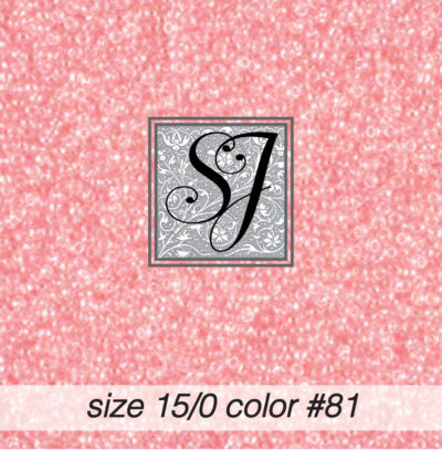size 15/0 seed beads <br> color #81 Pink Crystal TR <br> (#1881)