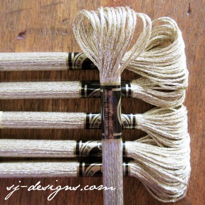 DMC 6-ply Light Gold metallic floss