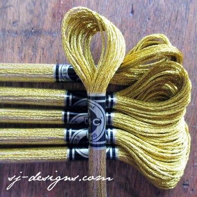 DMC 6-ply Bright Gold metallic floss