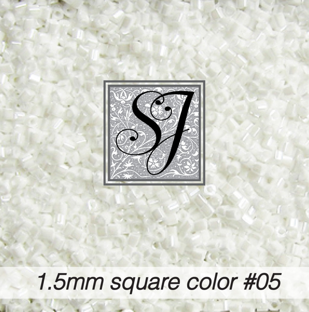 1.5mm square beads color 05 White pearl SJ Designs