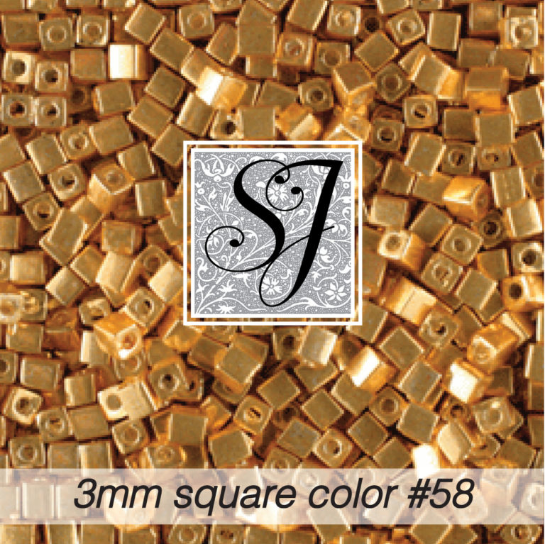 3mm square beads color 58 Gold SJ Designs