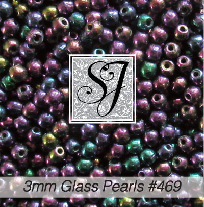 3mm Round Glass Pearl <br>#469 Purple Iris <i>New!</i>