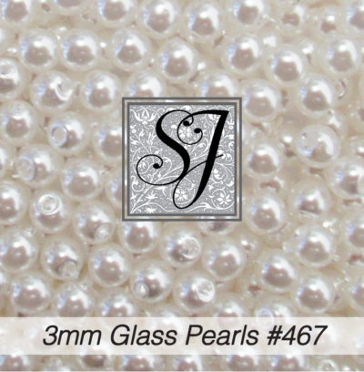 3mm Round Glass Pearl <br>#467 Snow White